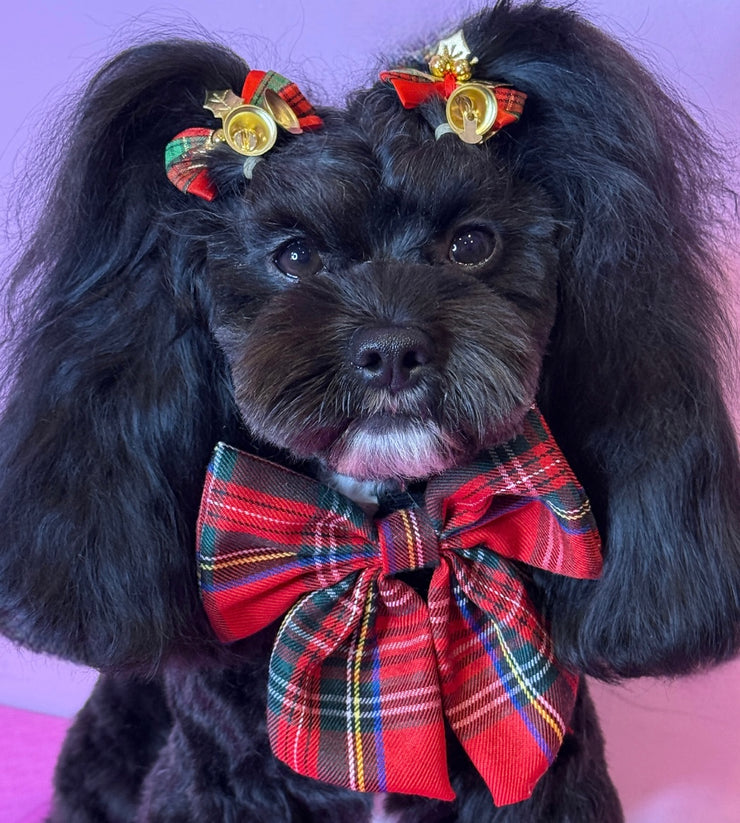 Red and Green Plaid Christmas Bow