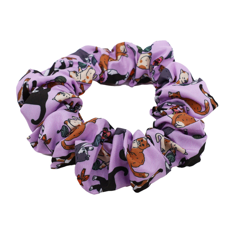 Meow Purple Scrunchie